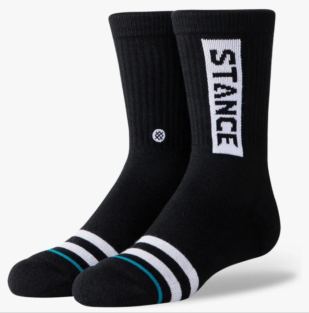NWT Kid's OG Stance Black and White Socks